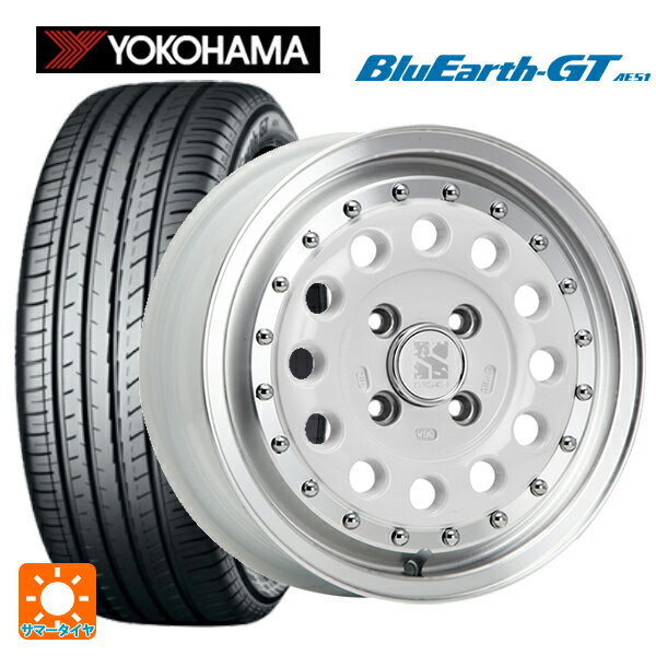 【6/22 20時〜 全品P5倍＆クーポン】175/65R14 82H ヨコハマ ブルーアースGT AE51 エムエルジェイ エクストリームJ ラギッド ホワイト/リムポリッシュ 14-5J 国産車用 サマータイヤホイール4本セット