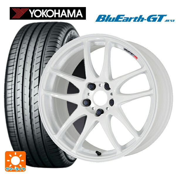 【6/22 20時〜 全品P5倍＆クーポン】225/40R19 93W XL ヨコハマ ブルーアースGT AE51 # ワーク エモーション CR極 WHT 19-8.5J 国産車用 サマータイヤホイール4本セット
