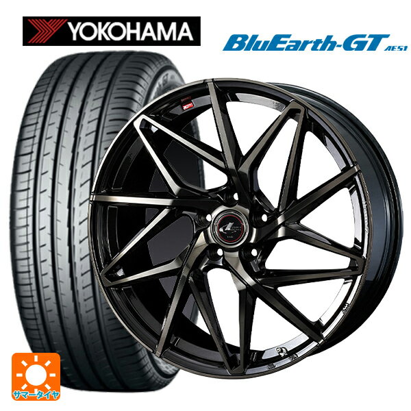 【6/22 20時〜 全品P5倍＆クーポン】215/45R18 93W XL ヨコハマ ブルーアースGT AE51 ウェッズ レオニス IT PBMC/TI 18-7J 国産車用 サマータイヤホイール4本セット