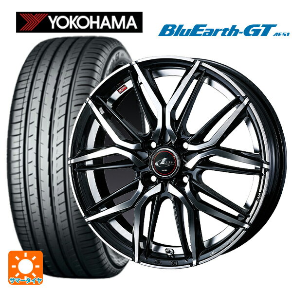 【6/15〜16限定 全品P5倍＆クーポン】195/55R15 85V ヨコハマ ブルーアースGT AE51 ウェッズ レオニス LM PBMC 15-5.5J 国産車用 サマータイヤホイール4本セット