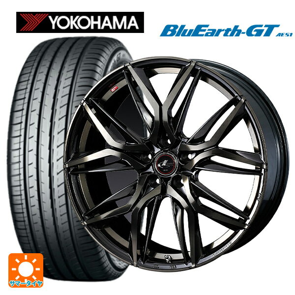 【6/22 20時〜 全品P5倍＆クーポン】225/40R19 93W XL ヨコハマ ブルーアースGT AE51 # ウェッズ レオニス LM PBMC/TI 19-8J 国産車用 サマータイヤホイール4本セット