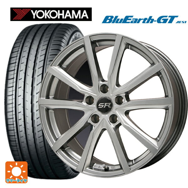 215/45R17 91W XL ヨコハマ ブルーアースGT AE51 エルベ Vスポーク メタリックグレー 17-7J 国産車用 サマータイヤホイール4本セット