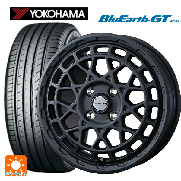 【6/22 20時〜 全品P5倍＆クーポン】175/65R14 82H ヨコハマ ブルーアースGT AE51 ウェッズ マッドヴァンス X タイプF フルマットブラック 14-5J 国産車用 サマータイヤホイール4本セット