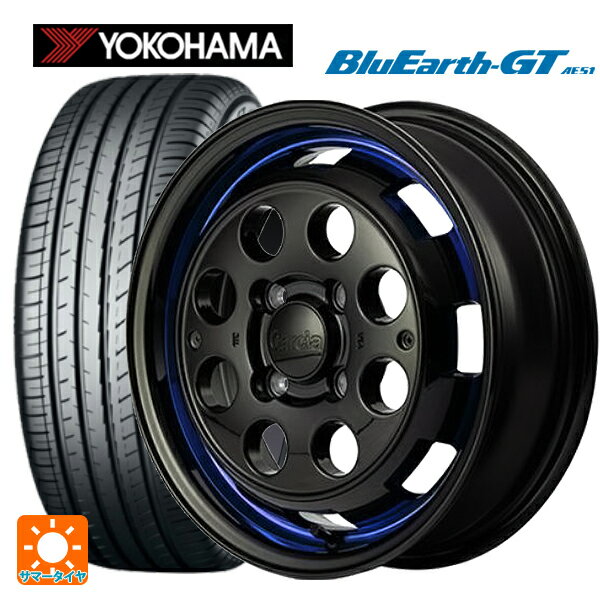 【6/22 20時〜 全品P5倍＆クーポン】155/65R14 75H ヨコハマ ブルーアースGT AE51 エムアイディー ガルシア シスコポップ BLUE 14-4.5J 国産車用 サマータイヤホイール4本セット