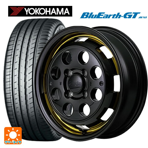 【6/15〜16限定 全品P5倍＆クーポン】155/65R14 75H ヨコハマ ブルーアースGT AE51 エムアイディー ガルシア シスコポップ YELLOW 14-4.5J 国産車用 サマータイヤホイール4本セット