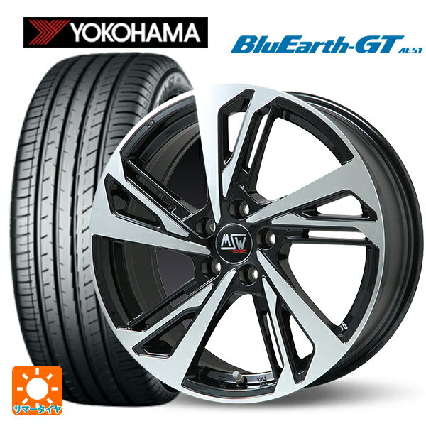 プジョー 508(R8系)用 215/55R17 98W XL ヨコハマ ブルーアースGT AE51 # MSW MSW60 グロスブラックフルポリッシュ 新品サマータイヤホイール 4本セット