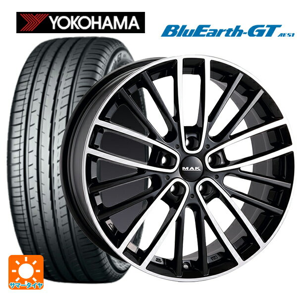 ミニ エースマン(J05)用 225/45R18 95W XL ヨコハマ ブルーアースGT AE51 阿部商会 マック チェルシー ブラックミラー 新品サマータイヤホイール 4本セット