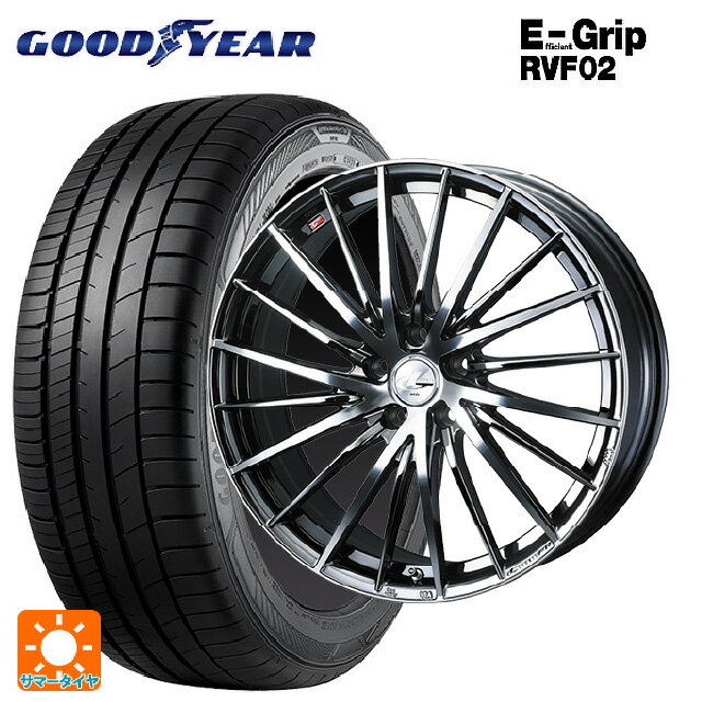 【6/22 20時〜 全品P5倍＆クーポン】215/65R16 98H グッドイヤー エフィシェントグリップ RVF02 ウェッズ レオニス FR ブラックメタルコートミラーカット 16-6.5J 国産車用 サマータイヤホイール4本セット