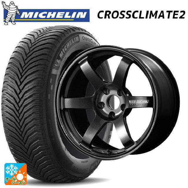 【抽選で最大100％ポイントバック】235/60R18 107H XL VOL ミシュラン 正規品 クロスクライメイト2 レイズ ボルクレーシング TE37サーガ S-プラス MM 18-8J 国産車用 オールシーズンタイヤホイール4本セット その1