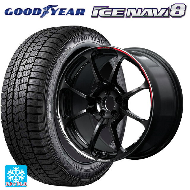 2024年製 245/50R18 100Q XL グッドイヤー アイスナビ8 レイズ ボルクレーシング NE24 クラブスポーツ BK 18-8.5J 国産車用 スタッドレスタイヤホイール4本セット