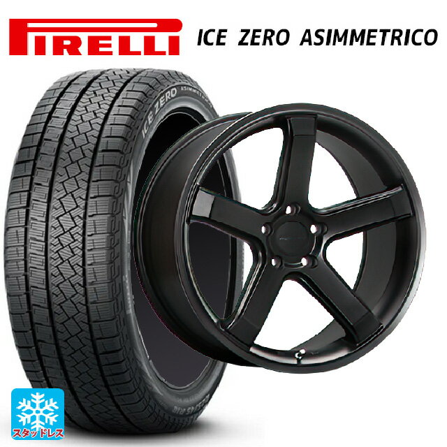 【6/11 1:59迄 全品ポイント5倍】245/45R19 102H XL ピレリ アイスゼロ アシンメトリコ 正規品 エムエルジェイ ハイペリオン CVS1.5 Half Gloss Black 19-8.5J 国産車用 スタッドレスタイヤホイール4本セット