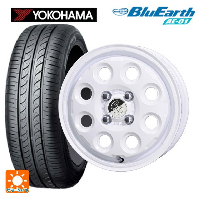 【6/22 20時〜 全品P5倍＆クーポン】155/65R14 75S ヨコハマ ブルーアース AE01 共豊 デコル ネイチャー マットホワイト 14-4.5J 国産車用 サマータイヤホイール4本セット