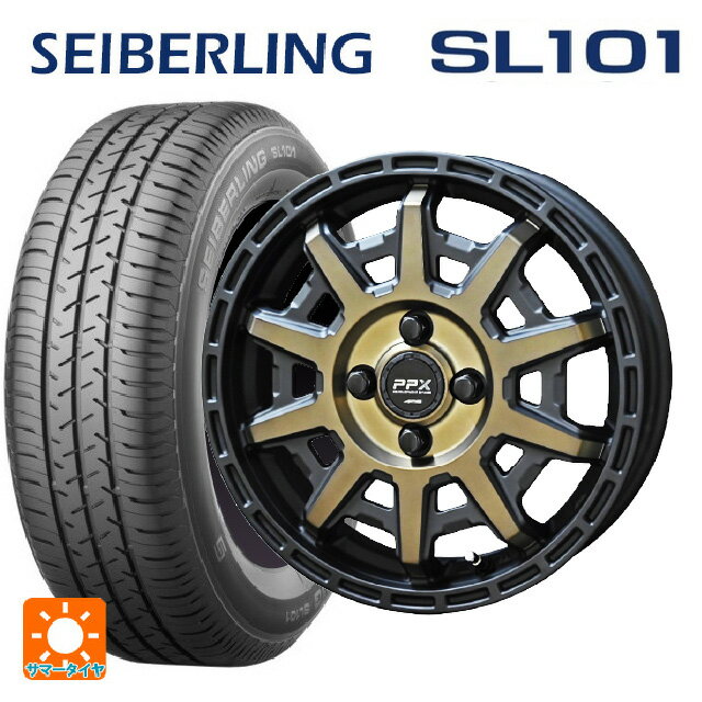 【6/22 20時〜 全品P5倍＆クーポン】165/70R14 81S セイバーリング セイバーリング SL101(ブリヂストン工場生産） # 共豊 PPX D10X ブラック×ポリッシュ×マットブロンズクリア 14-5J 国産車用 サマータイヤホイール4本セット