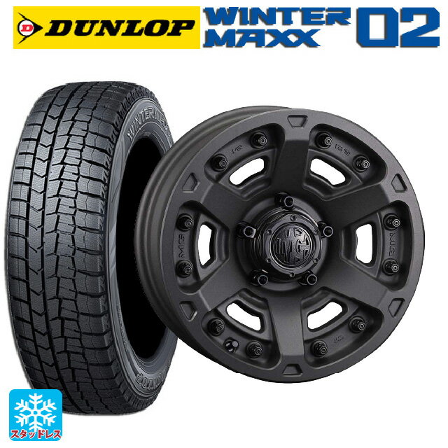 225/50R18 95Q ダンロップ ウィンターマックス 02(WM02) # クリムソン MG アーマー FF ショットガンブラック 18-8J 国産車用 スタッドレスタイヤホイール4本セット