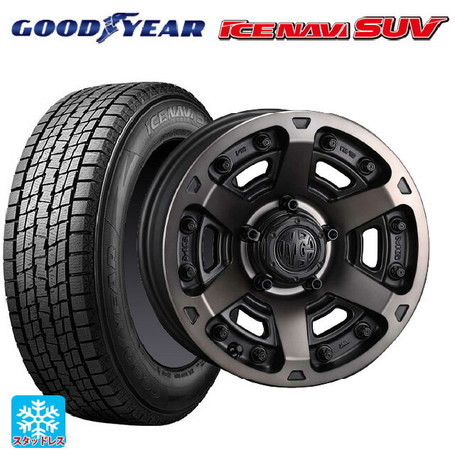 235/55R18 100Q グッドイヤー アイスナビ SUV # クリムソン MG アーマー FF マットブラッククリア 18-8J 国産車用 スタッドレスタイヤホイール4本セット