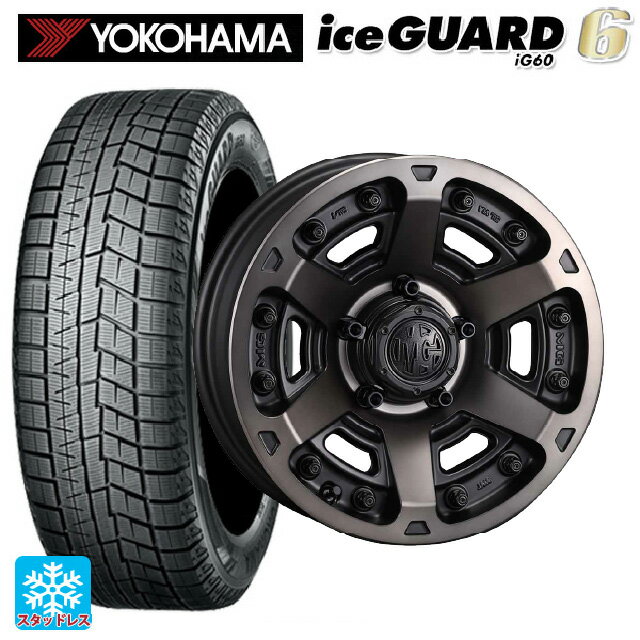 【6/20限定 全品P5倍＆クーポン】2024年製 215/65R16 98Q ヨコハマ アイスガード6(IG60) # クリムソン MG アーマー FF マットブラッククリア 16-7J 国産車用 スタッドレスタイヤホイール4本セット