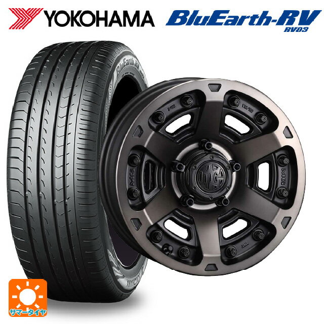 【6/15〜16限定 全品P5倍＆クーポン】215/45R17 91W XL ヨコハマ ブルーアース RV03 クリムソン MG アーマー FF マットブラッククリア 17-7J 国産車用 サマータイヤホイール4本セット