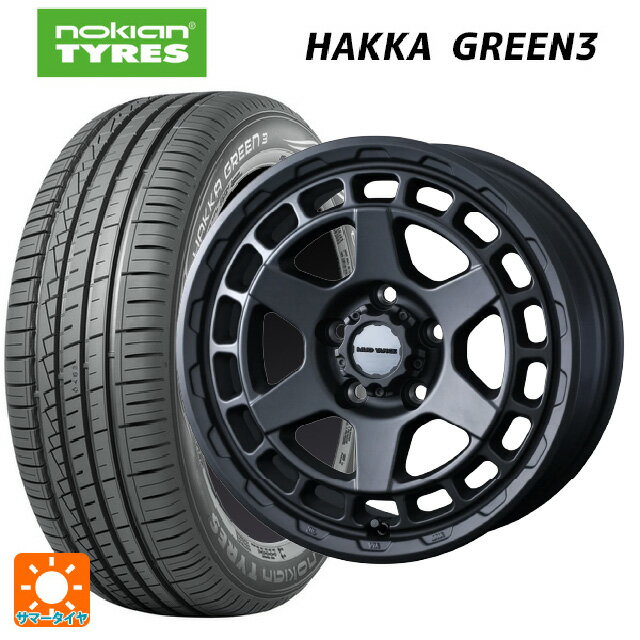 205/60R16 96V XL ノキアン ハッカ グリーン3 ウェッズ マッドヴァンス X タイプS # フルマットブラック 16-7J 国産車用 サマータイヤホイール4本セット