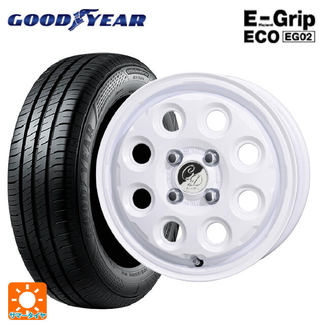 【6/20限定 全品P5倍＆クーポン】165/60R14 75H グッドイヤー エフィシェントグリップ エコ EG02 # 共豊 デコル ネイチャー マットホワイト 14-4.5J 国産車用 サマータイヤホイール4本セット
