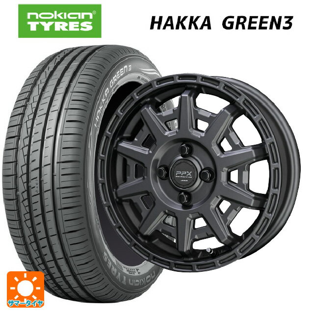 【6/22 20時〜 全品P5倍＆クーポン】165/70R14 81T ノキアン ハッカ グリーン3 共豊 PPX D10X マットダークガンメタリック 14-5J 国産車用 サマータイヤホイール4本セット