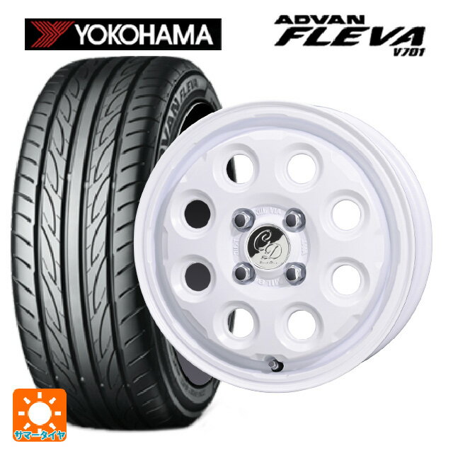 【6/22 20時〜 全品P5倍＆クーポン】165/50R15 73V ヨコハマ アドバン フレバ V701 正規品 共豊 デコル ネイチャー マットホワイト 15-4.5J 国産車用 サマータイヤホイール4本セット