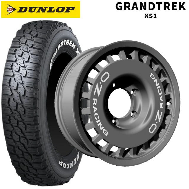 185/85R16 105/103L ダンロップ グラントレックXS1 ホワイトレター オーゼット レーシング ラリーレーシング 4×4 Matt Graphite 16-5.5J 国産車用 スタッドレスタイヤホイール4本セット