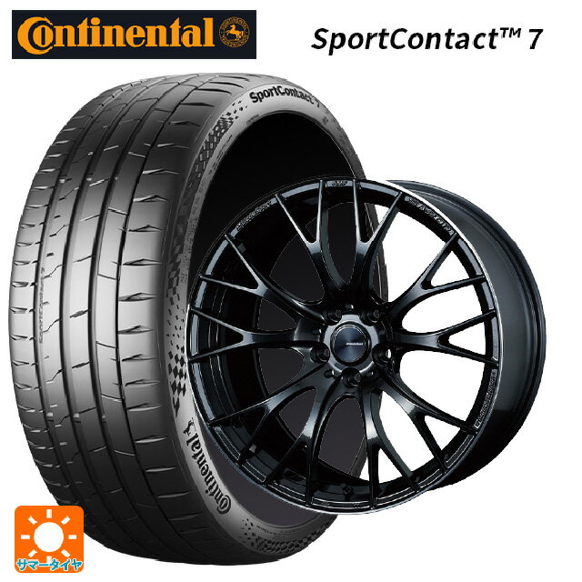 【6/22 20時〜 全品P5倍＆クーポン】225/40R19 93Y XL コンチネンタル スポーツコンタクト 7 正規品 ウェッズ ウェッズスポーツ SA20R METAL-BLACK/F 19-8.5J 国産車用 サマータイヤホイール4本セット