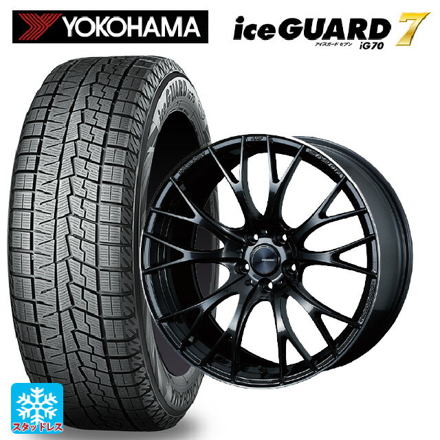 2025年製 225/40R19 93Q ヨコハマ アイスガード7(IG70) # ウェッズ ウェッズスポーツ SA20R METAL-BLACK/F 19-8.5J 国産車用 スタッドレスタイヤホイール4本セット