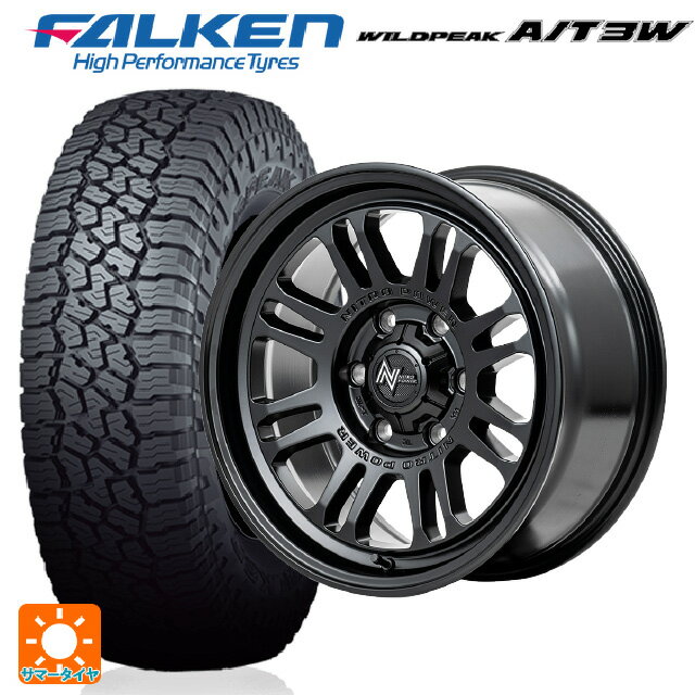 【9/3 20時〜 全品P5倍＆クーポン】195/80R15 107/105N ファルケン ワイルドピーク AT3W エムアイディー ナイトロパワー M16 アサルト セミグロスブラック 15-6J 国産車用 サマータイヤホイール4本セット