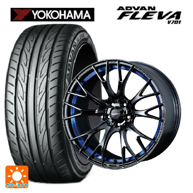 【6/22 20時〜 全品P5倍＆クーポン】215/50R17 95W XL ヨコハマ アドバン フレバ V701 正規品 ウェッズ ウェッズスポーツ SA20R BLC2 17-7J 国産車用 サマータイヤホイール4本セット