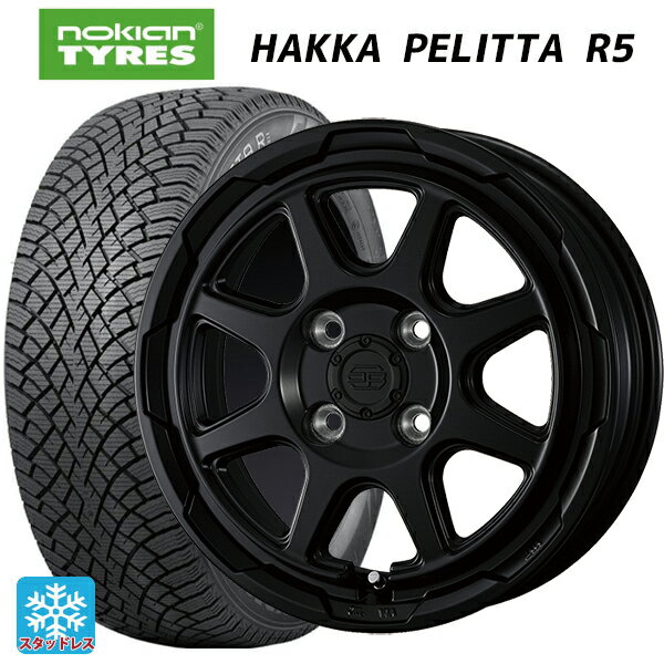 【6/22 20時〜 全品P5倍＆クーポン】175/65R14 82R ノキアン ハッカペリッタR5 ウェッズ ウェッズ アドヴェンチャー スタットベルグ セミマットブラック 14-5J 国産車用 スタッドレスタイヤホイール4本セット