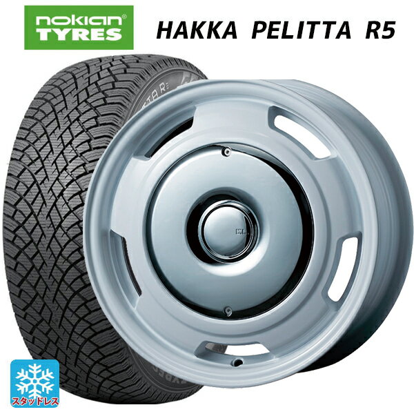 フィアット ドブロ(K9F)用 205/60R16 96R XL ノキアン ハッカペリッタR5 ティーエーエス コレクティブライン ラテ ホワイト/クローム 新品スタッドレスタイヤホイール 4本セット