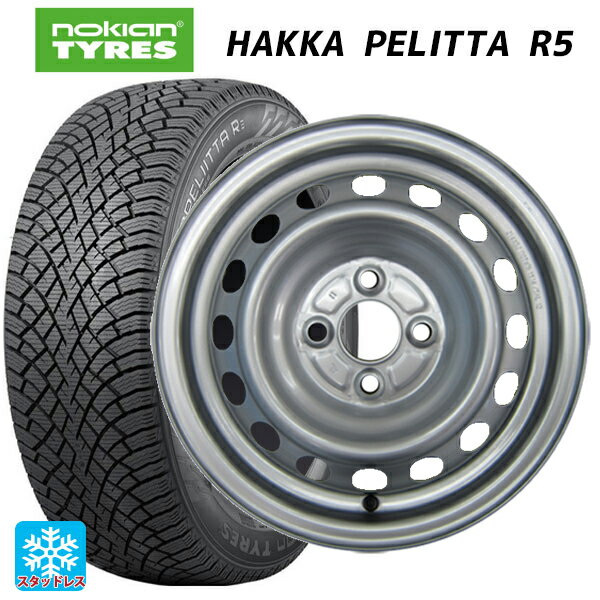 【6/20限定 全品P5倍＆クーポン】175/65R14 82R ノキアン ハッカペリッタR5 ウェッズ ウインターエース L10 # スチール(シルバー) 14-5J 国産車用 スタッドレスタイヤホイール4本セット