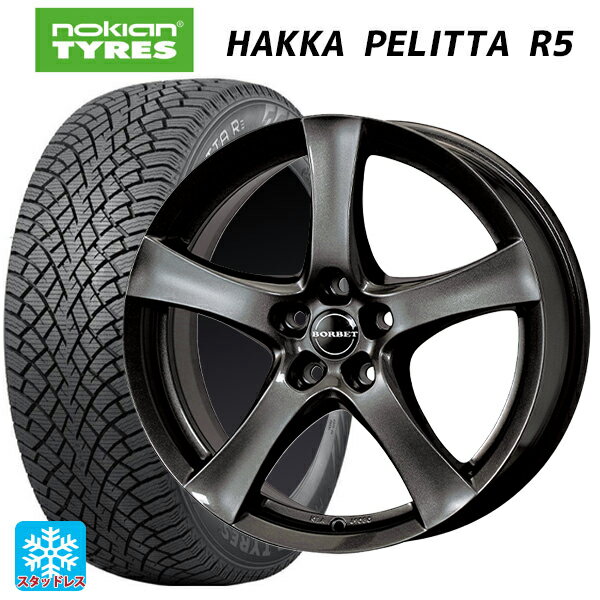 ルノー キャプチャー(2RH5F)用 205/60R16 96R XL ノキアン ハッカペリッタR5 ボルベット タイプ F ミストラルアンスラサイトグロッシー 新品スタッドレスタイヤホイール 4本セット