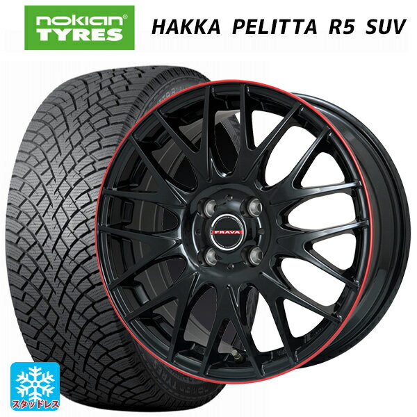 215/70R16 100R ノキアン ハッカペリッタR5 SUV ビックウェイ レイシーン プラバ 9M Jr2 GBK/RDリム 16-6.5J 国産車用 スタッドレスタイヤホイール4本セット