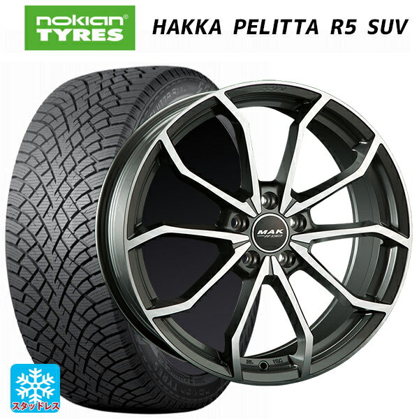 アウディ A6(F2D系)用 225/60R17 103R XL ノキアン ハッカペリッタR5 SUV 阿部商会 マック レーベFF ガンメタリックミラー 新品スタッドレスタイヤホイール 4本セット