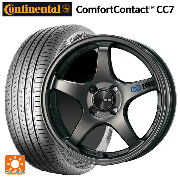 【6/22 20時〜 全品P5倍＆クーポン】195/55R15 85V コンチネンタル コンフォートコンタクト CC7 正規品 エンケイ パフォーマンスライン PF05 DS 15-6J 国産車用 サマータイヤホイール4本セット