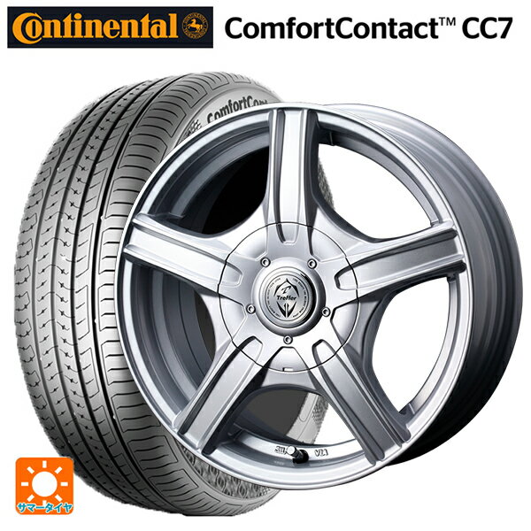 【6/22 20時〜 全品P5倍＆クーポン】165/65R14 79T コンチネンタル コンフォートコンタクト CC7 正規品 ウェッズ トレファー MH シルバー 14-5.5J 国産車用 サマータイヤホイール4本セット