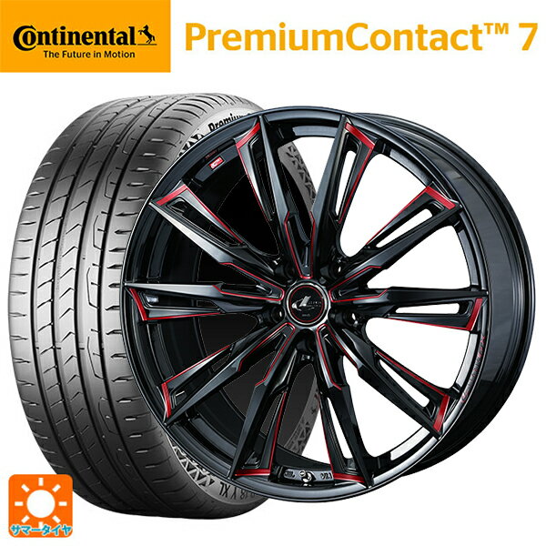 235/60R18 107V XL コンチネンタル プレミアムコンタクト 7 正規品 ウェッズ レオニス GX BK/SC(RED) 18-8J 国産車用 サマータイヤホイール4本セット