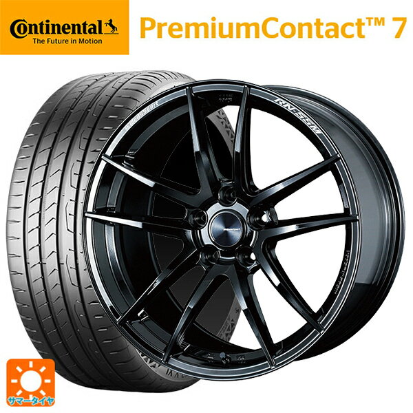 【6/22 20時〜 全品P5倍＆クーポン】245/40R18 97Y XL コンチネンタル プレミアムコンタクト 7 正規品 ウェッズ ウェッズスポーツ RN55M Gloss Black 18-8J 国産車用 サマータイヤホイール4本セット