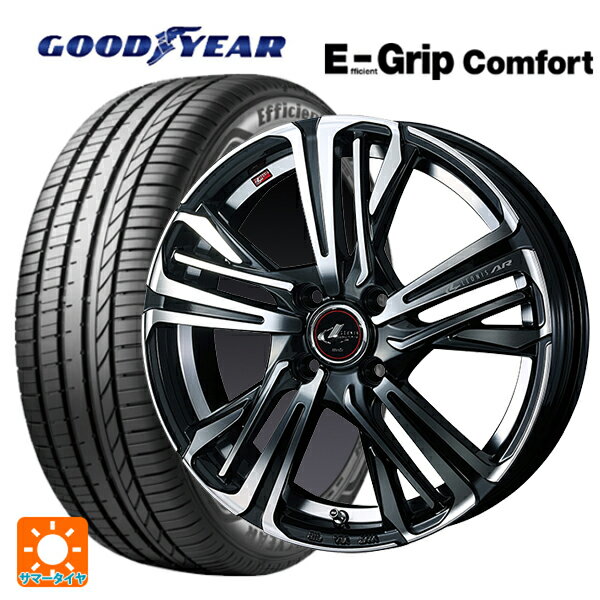 【6/22 20時〜 全品P5倍＆クーポン】185/55R16 83V グッドイヤー エフィシェントグリップ コンフォート ウェッズ レオニス AR PBMC 16-6J 国産車用 サマータイヤホイール4本セット
