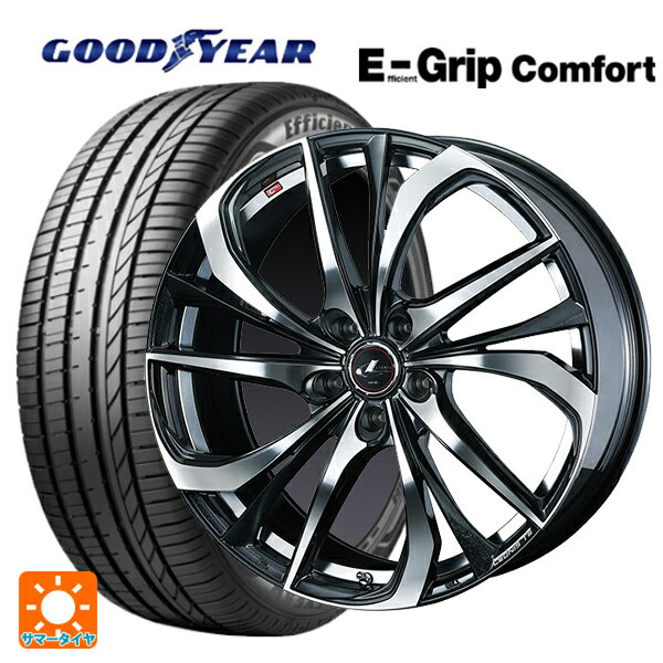 【6/15〜16限定 全品P5倍＆クーポン】225/40R18 92W XL グッドイヤー エフィシェントグリップ コンフォート # ウェッズ レオニス TE PBMC 18-7J 国産車用 サマータイヤホイール4本セット