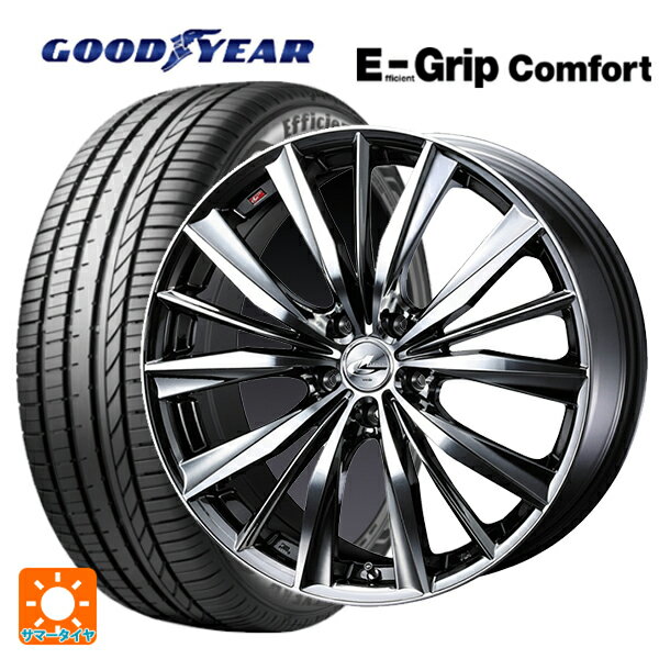 【6/15〜16限定 全品P5倍＆クーポン】225/55R19 99V グッドイヤー エフィシェントグリップ コンフォート ウェッズ レオニス VX BMCMC 19-8J 国産車用 サマータイヤホイール4本セット