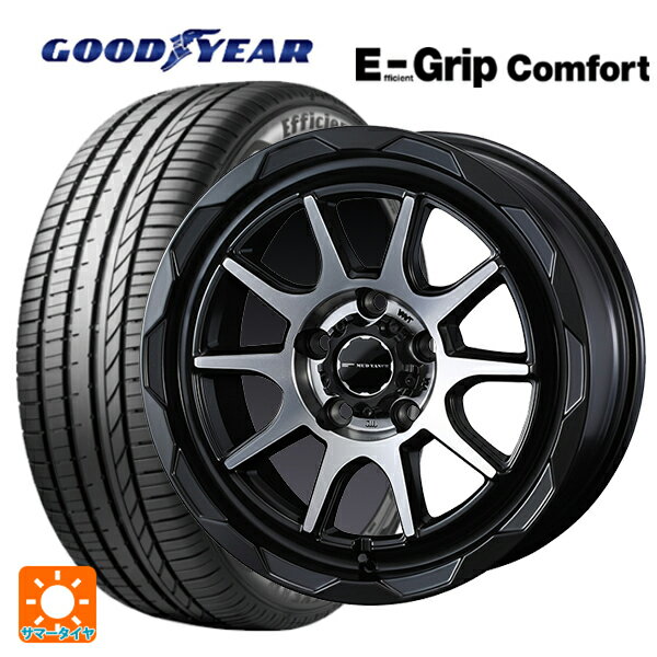 215/60R16 95H グッドイヤー エフィシェントグリップ コンフォート ウェッズ マッドヴァンス06 # マットブラックポリッシュ 16-7J 国産車用 サマータイヤホイール4本セット