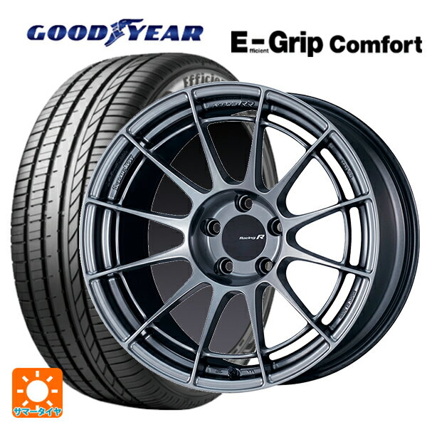 【6/22 20時〜 全品P5倍＆クーポン】225/45R17 94W XL グッドイヤー エフィシェントグリップ コンフォート # エンケイ レーシングレボリューション NT03RR ハイパーシルバー 17-7J 国産車用 サマータイヤホイール4本セット
