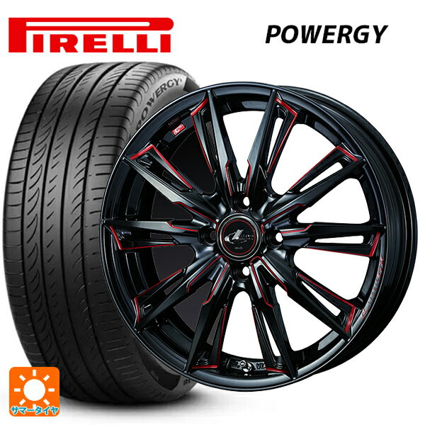 【8/4 20時〜 最大3万円OFFクーポン】トヨタ アクア(PK11/PK10系)用 195/55R16 87V ピレリ パワジー 正規品 ウェッズ レオニス GX BK/SC(RED) 新品サマータイヤホイール 4本セット
