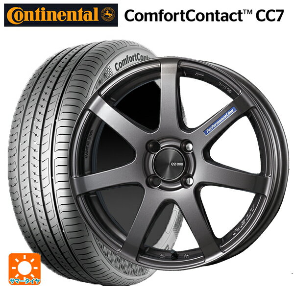 195/55R15 85V コンチネンタル コンフォートコンタクト CC7 正規品 エンケイ パフォーマンスライン PF07 DS 15-6J 国産車用 サマータイヤホイール4本セット