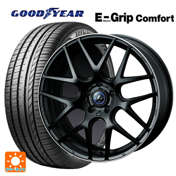 【6/22 20時〜 全品P5倍＆クーポン】215/50R17 95V XL グッドイヤー エフィシェントグリップ コンフォート ウェッズ レオニス ナヴィア06 MBP 17-7J 国産車用 サマータイヤホイール4本セット