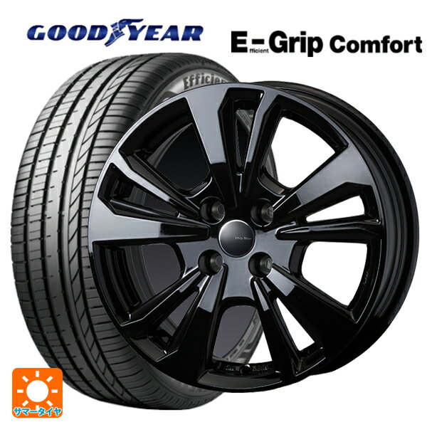 フィアット 500e(FA1系)用 205/45R17 88W XL グッドイヤー エフィシェントグリップ コンフォート スマートライン 365 ブラック 新品サマータイヤホイール 4本セット