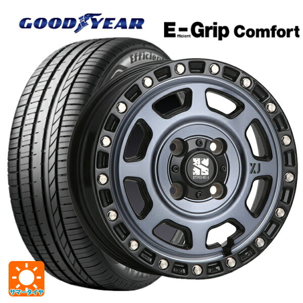 【6/15〜16限定 全品P5倍＆クーポン】165/55R15 75V グッドイヤー エフィシェントグリップ コンフォート # エムエルジェイ エクストリームJ XJ07 Gloss Blk. M. Indigo 15-4.5J 国産車用 サマータイヤホイール4本セット